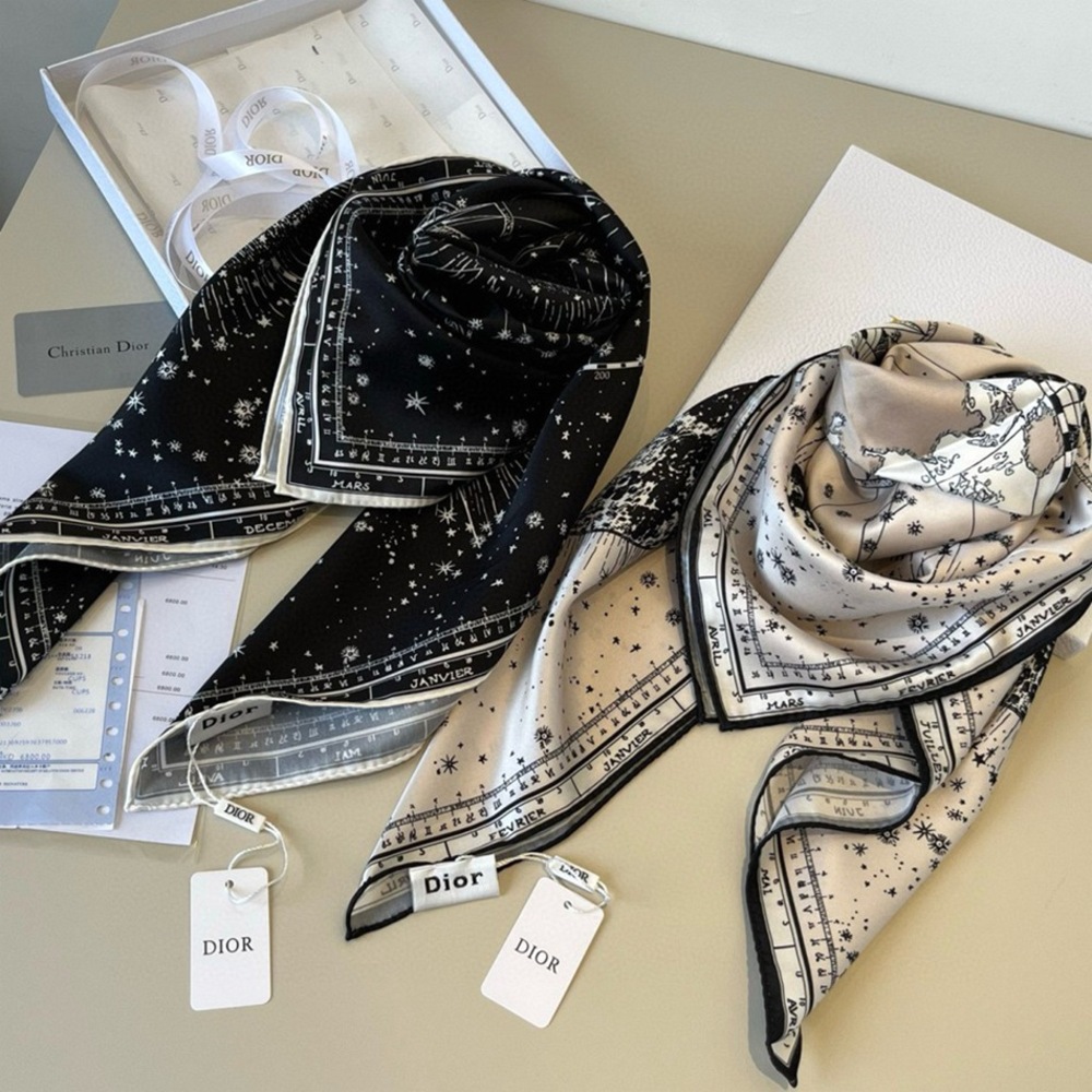 Dior Luxury Silk Scarf Celestial Star Map Print Original Box & Hang Tags - Picture 3 of 8
